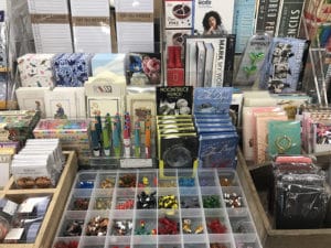 A collection of gift items at Bank Square Books