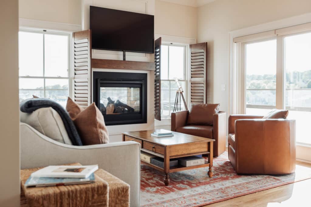 Stanton House Penthouse South Living Room- one of the best luxury hotels in Connecticut in the fall